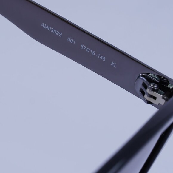 Alexander McQueen AM0352S 001 Sunglasses Black Square Frame, Grey Lenses - Picture 8 of 10